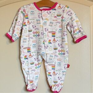 NB Magnetic Me Rainbow Sprinkles Footie Pajamas